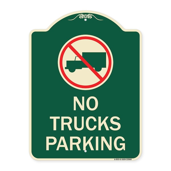 No Truck No Truck Parking WithHeavy-Gauge Aluminum Architectural Sign, 24" x 18", G-1824-23560